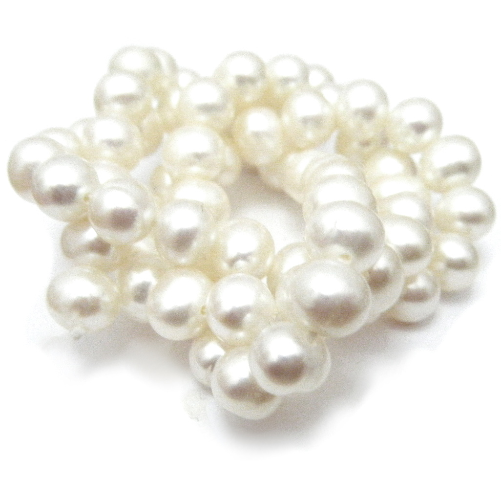 White 6.6.7mm Egg Shape Pearls